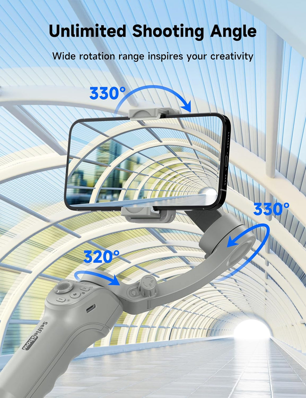 Gimbal Stabilizer for Smartphones, 3-Axis Phone Gimbal,