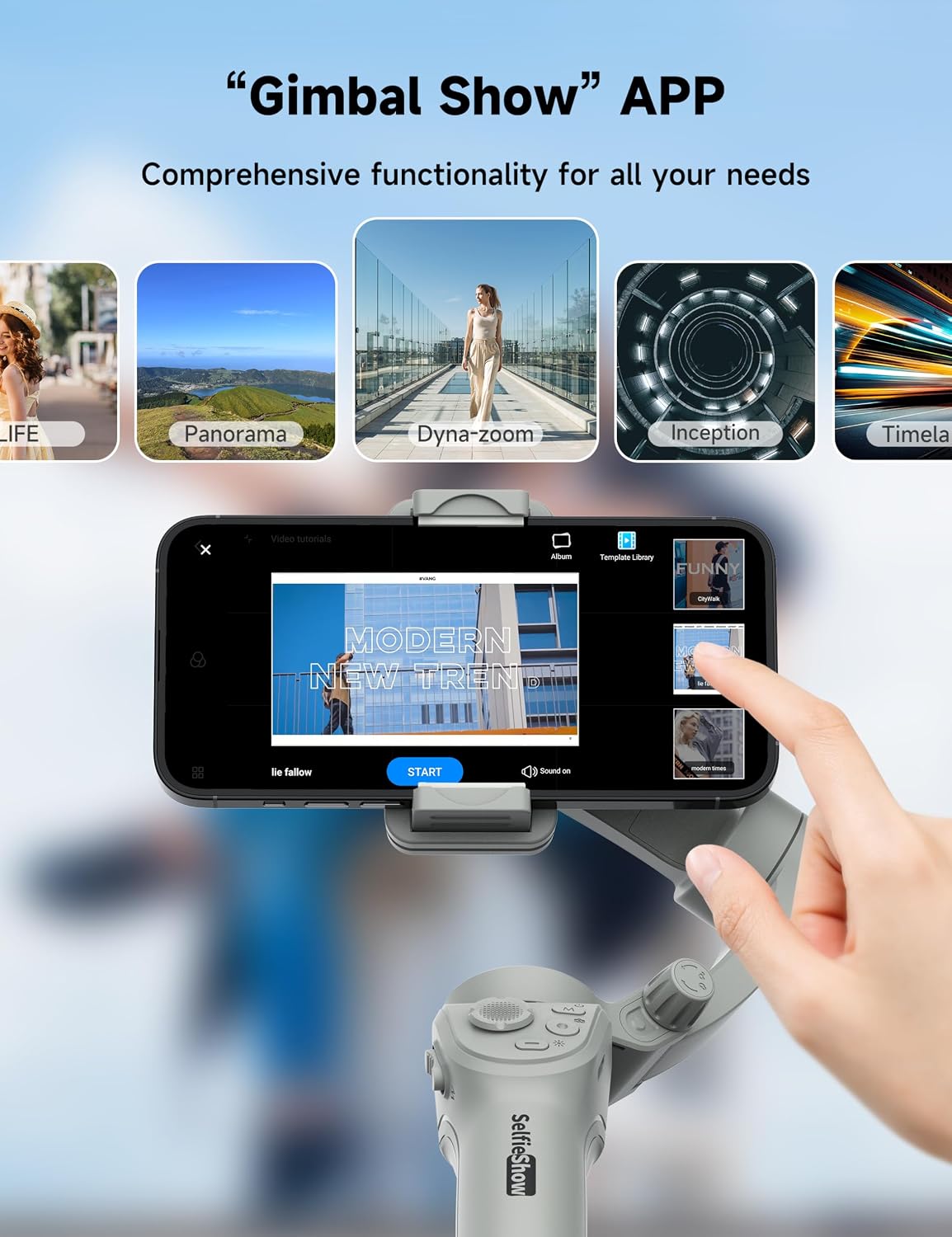 Gimbal Stabilizer for Smartphones, 3-Axis Phone Gimbal,