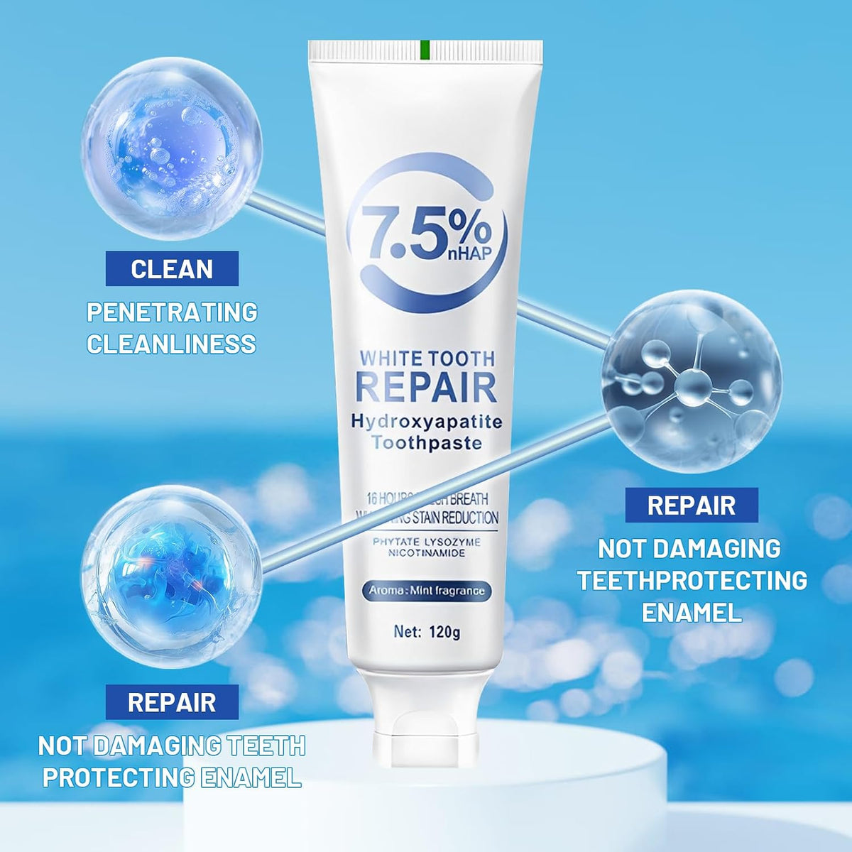 4pcs Nano Hydroxyapatite Toothpaste, Free Formula 16.92 Oz