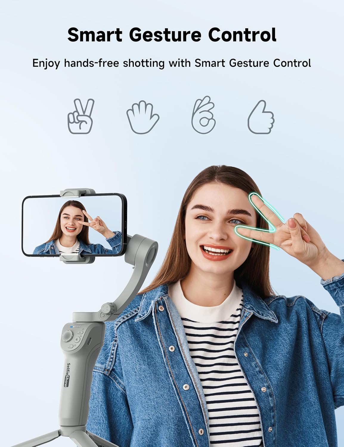 Gimbal Stabilizer for Smartphones, 3-Axis Phone Gimbal,
