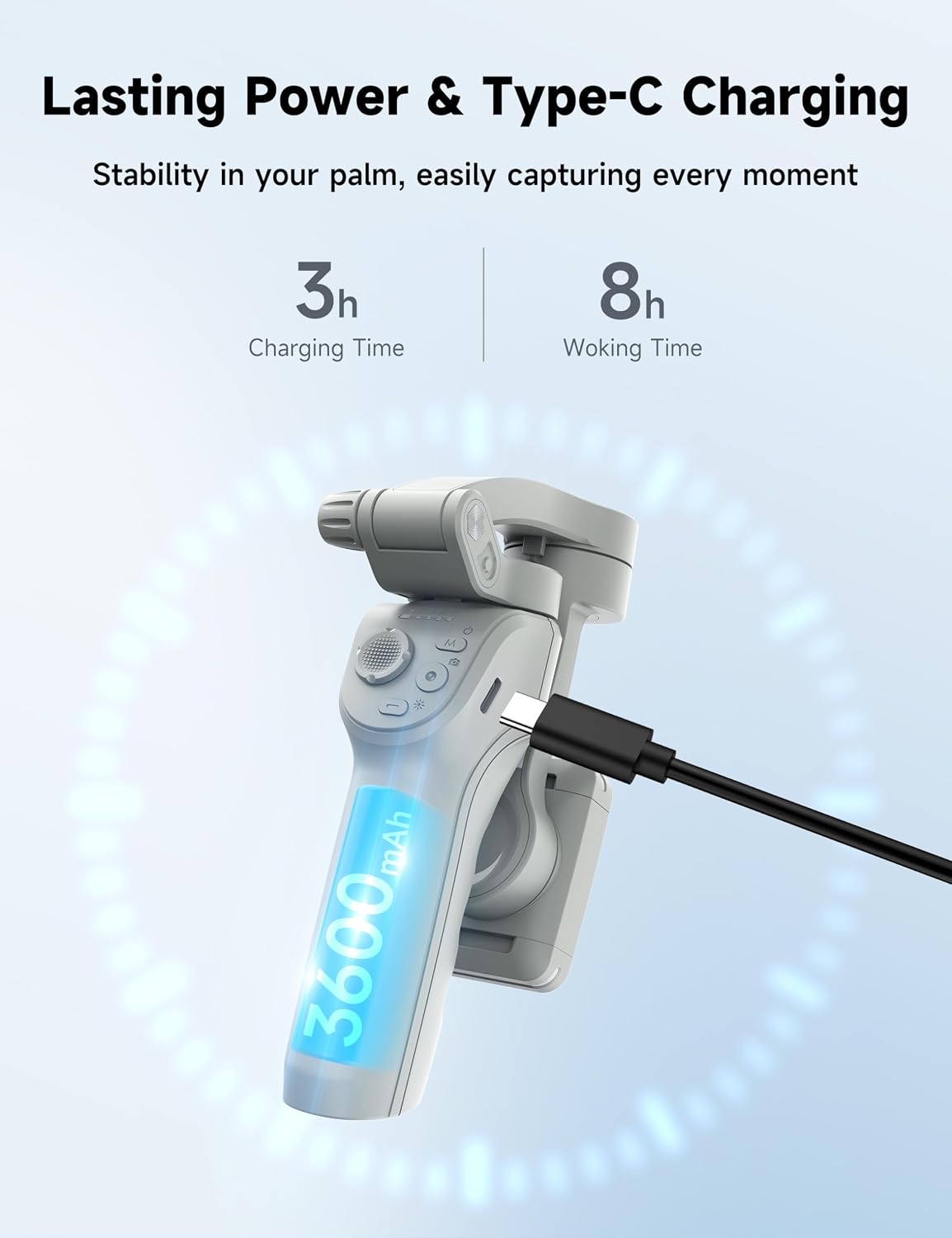 Gimbal Stabilizer for Smartphones, 3-Axis Phone Gimbal,